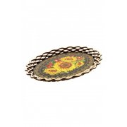 Vassoio "Girasoli con ciliegie" 24 × 33,5 cm.