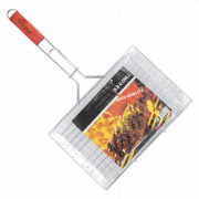 Griglia in acciaio inox con manico in legno, 0,4 kg, 34 x 21 x 1,5 cm *
