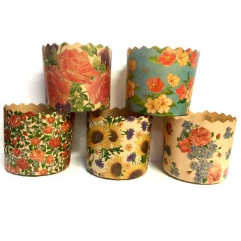 Forma per cottura al forno colorata 9 cm decorazione floreale Forma per cottura al forno colorata 9 cm decorazione floreale