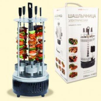 Barbecue elettrico, 1000 watt, 5 spiedi, 5 ciotole, A - 40 cm, D - 19 cm Barbecue elettrico, 1000 watt, 5 spiedi, 5 ciotole, A - 40 cm, D - 19 cm