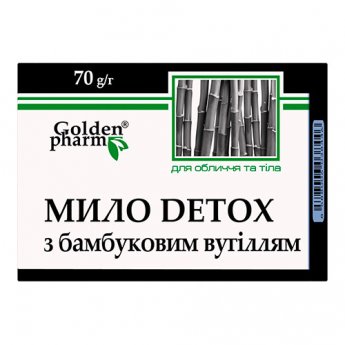 Sapone - Detox, con carbone di bambù "Golden Pharm" 70 g Sapone - Detox, con carbone di bambù "Golden Pharm" 70 g