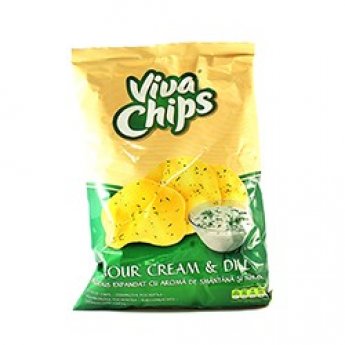 Patatine "Viva" al gusto di panna acida e aneto (100g) Patatine "Viva" al gusto di panna acida e aneto (100g)