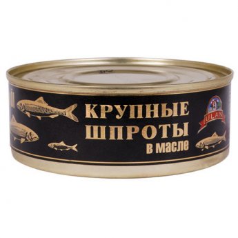 Spratti affumicati grandi in olio "Ulan" (240g) Spratti affumicati grandi in olio "Ulan" (240g)