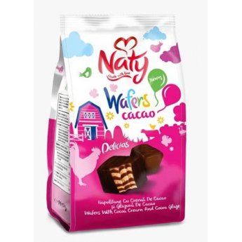 Wafer "Naty" glassate con crema al cacao (140g)