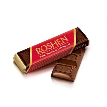 Barretta "Roshen" di cioccolato con ripieno di cioccolato fondente (40g) Barretta "Roshen" di cioccolato con ripieno di cioccolato fondente (40g)
