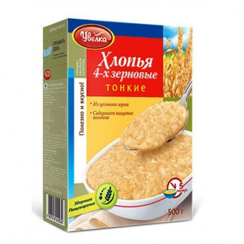 Fiocchi di 4 cereali "Uvelka" sottili (350g)