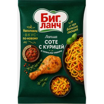 Noodles "Bing Lunchi" con pollo ed erbe aromatiche (75 g)