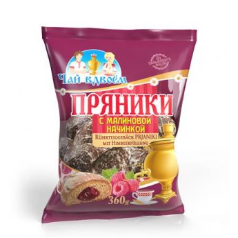 Pan di zenzero "Tè per due" con ripieno di lamponi,, senza olio di palma (400g)