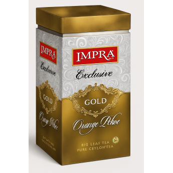 Tè "Impra Gold" nero foglia grande in lattina (200g)