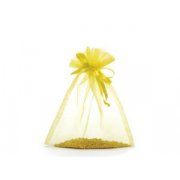 Sacchetto in organza giallo limone cm 17/22 con tirante