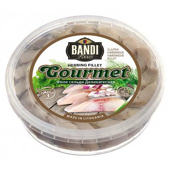 Aringa "Bandi Gourmet" sott'olio, in pezzi (500 gr) Aringa "Bandi Gourmet" sott'olio, in pezzi (500 gr)