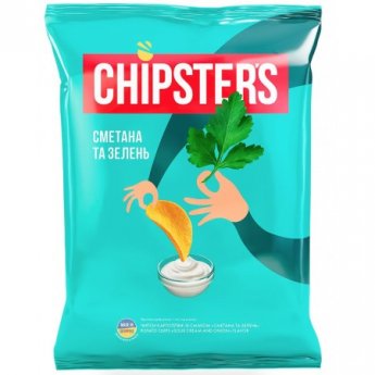 Patatine "Chipsters" al gusto panna acida e erbe aromatiche(60g) Patatine "Chipsters" al gusto panna acida e erbe aromatiche(60g)